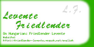 levente friedlender business card